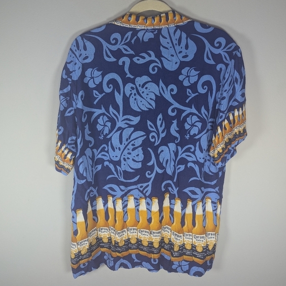 Corona Extra Mexican Cerveza Beer Button Up Hawaiian party T-shirt mens XL - Picture 6 of 7